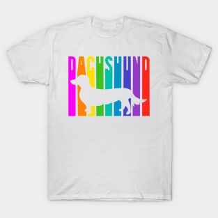 Dachshund Multicolored Panels T-Shirt